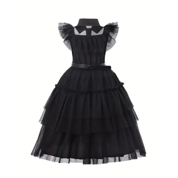 New Deluxe Dress Up Costume for Wednesday Addams Girls Halloween - Picture 8 of 8